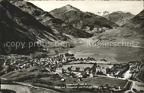 Andermatt mit Hospental und Furkastrasse Kat. Andermatt