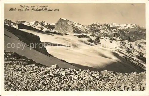 Urirotstock Aufstieg Blick von der Ruckhubelhuette Kat. Isenthal