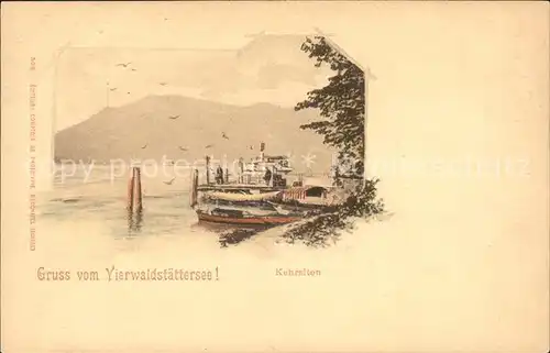 Kehrsiten Panorama am Vierwaldstaettersee Schiffe Kat. Kehrsiten
