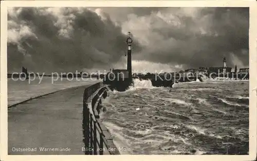 Warnemuende Ostseebad Blick von der Mole Kat. Rostock