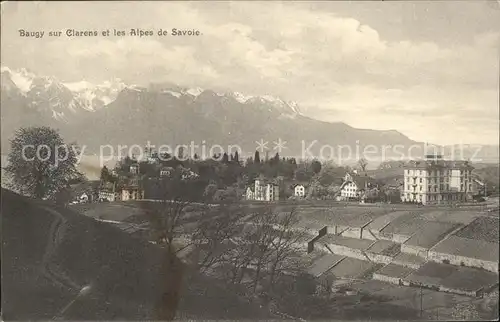 Clarens VD et Baugy avec les Alpes de Savoie Kat. Clarens