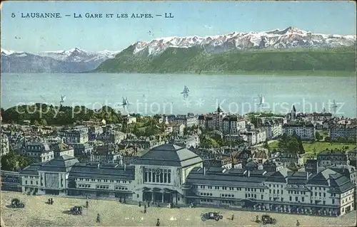 Lausanne VD La Gare et les Alpes / Lausanne /Bz. Lausanne City