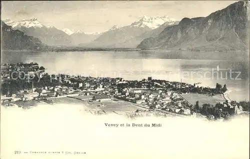 Vevey VD et la Dent du Midi Kat. Vevey