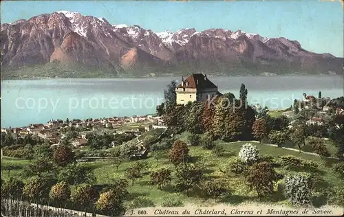 Clarens VD Chateau de Chatelard et Montagnes de Savoie Kat. Clarens