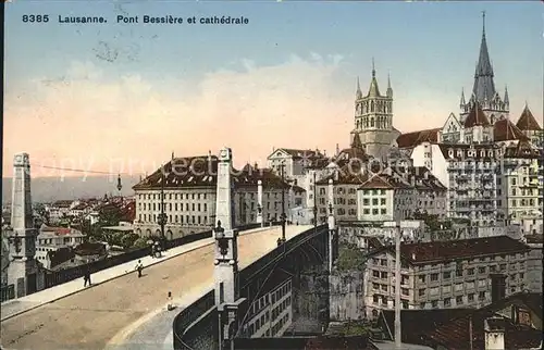 Lausanne VD Pont Bessiere et Cathedrale / Lausanne /Bz. Lausanne City