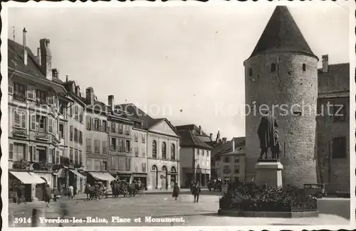 Yverdon les Bains Place et Monument Kat. Yverdon les Bains