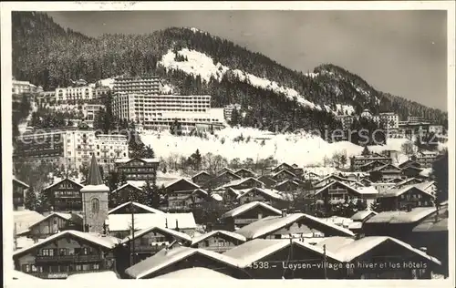 Leysin Village en hiver et les Hotels Kat. Leysin