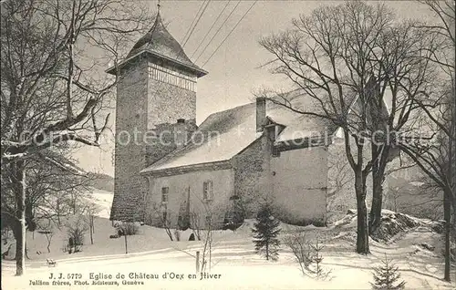Chateau d Oex en hiver Eglise  Kat. Chateau d Oex
