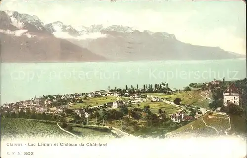 Clarens VD Lac Leman et Chateau du Chatelard Kat. Clarens