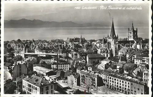 Lausanne VD Pont Bessieres et cathedrale / Lausanne /Bz. Lausanne City
