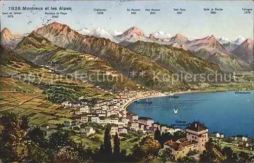 Montreux VD et les Alpes / Montreux /Bz. Vevey