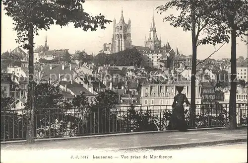 Lausanne VD Vue prise de Monthenon / Lausanne /Bz. Lausanne City