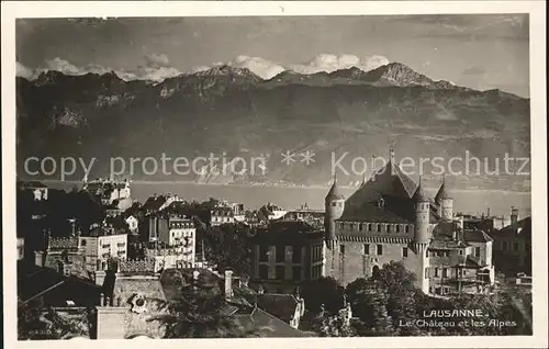 Lausanne VD Le Chateau et les Alpes / Lausanne /Bz. Lausanne City