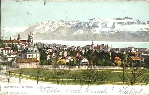 Lausanne VD et les Alpes / Lausanne /Bz. Lausanne City