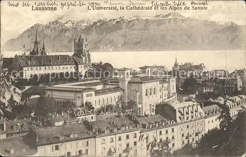 Lausanne VD Universite la Cathedrale et les Alpes de Savoie / Lausanne /Bz. Lausanne City