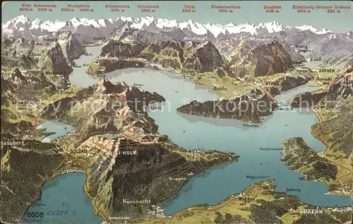 Pilatus Kulm mit Vierwaldst?ttersee Pilatus Relief Kat. Pilatus Kulm