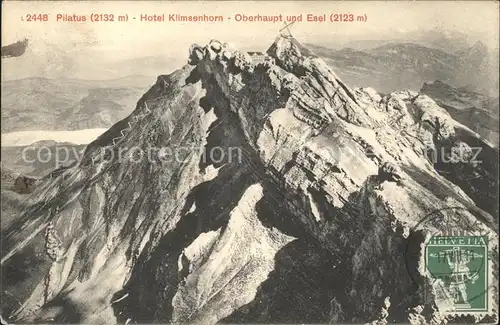 Pilatus Kulm Hotel Klimsenhorn mit Oberhaupt und Esel Kat. Pilatus Kulm