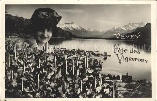 Vevey VD Panorama Fete des Vignerons Kat. Vevey