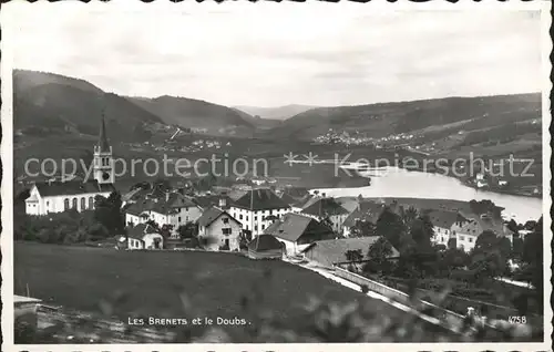 Les Brenets et le Doubs Vue generale Kat. Les Brenets