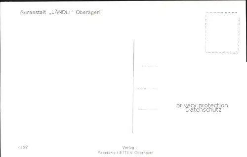 Oberaegeri Kurhaus Laendli Kat. Oberaegeri