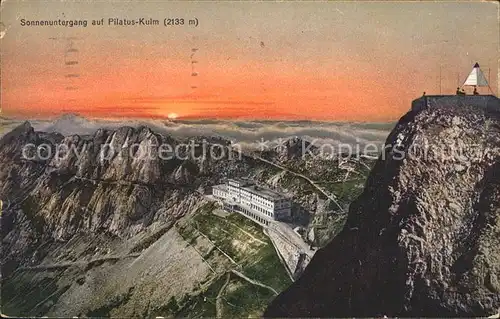 Pilatus Kulm Sonnenuntergang Hotel Kat. Pilatus Kulm