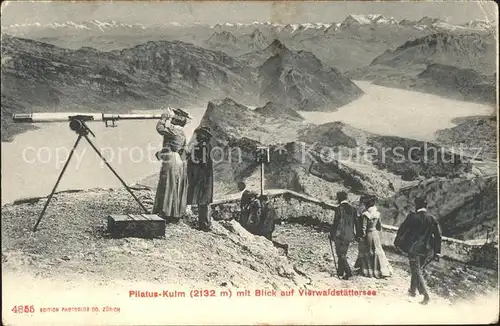 Pilatus Kulm Vierwaldstaettersee Alpen Fernrohr Kat. Pilatus Kulm