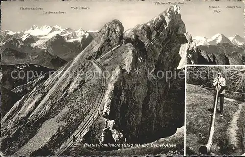 Pilatus Tomlishorn Alpen Bergbahn Hornblaeser Kat. Pilatus