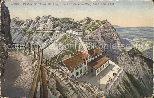 Pilatus Kulm Hotels und Weg zum Esel Kat. Pilatus Kulm