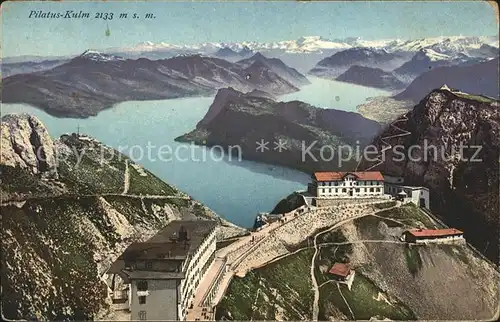 Pilatus Kulm Hotels mit Vierwaldstaettersee und Alpen Kat. Pilatus Kulm