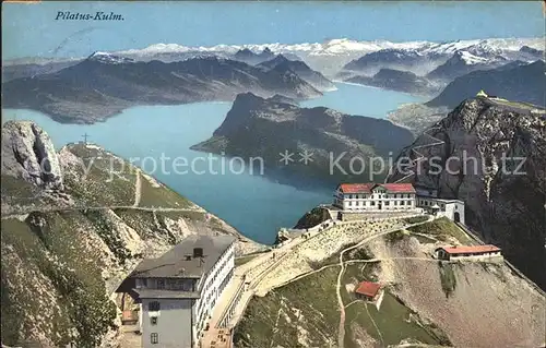 Pilatus Kulm Hotels mit Vierwaldstaettersee und Alpen Kat. Pilatus Kulm