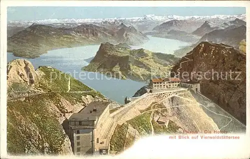 Pilatus Kulm Hotels mit Vierwaldstaettersee und Alpen Kat. Pilatus Kulm