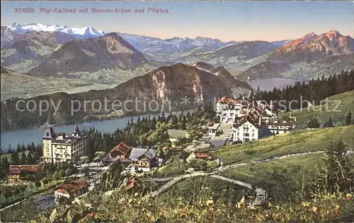 Rigi Kaltbad mit Berner Alpen und Pilatus Kat. Rigi Kaltbad