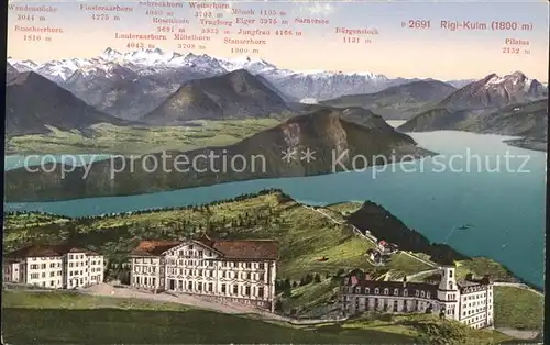 Rigi Kulm Hotels mit Berneralpen und Vierwaldstaettersee Kat. Rigi Kulm