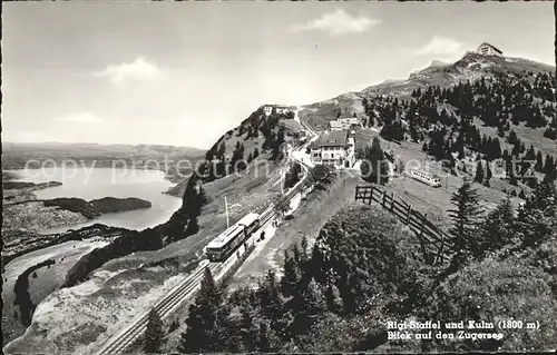 Rigi Staffel und Kulm mit Rigibahn und Zugersee / Rigi-Staffel /Bz. Schwyz