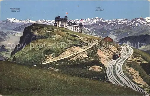 Rigi Kulm mit Glaernisch und Toedi Rigibahn Kat. Rigi Kulm