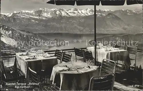 Rigi Kaltbad Bratoefeli Terrasse Bellevue Kat. Rigi Kaltbad