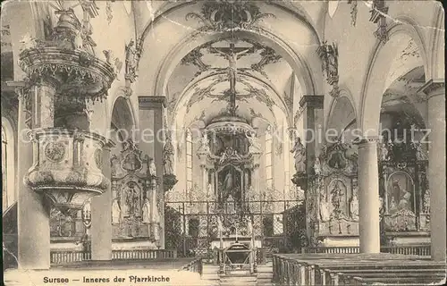 Sursee Pfarrkirche Inneres Kat. Sursee