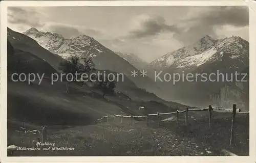 Hasliberg Maehrenhorn und Ritzlihoerner Kat. Meiringen