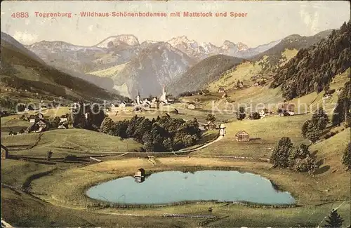 Wildhaus SG Schoenenbodensee mit Mattstock und Speer Kat. Wildhaus Lisighaus