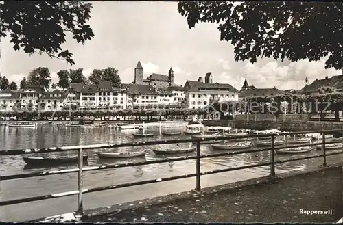 Rapperswil SG Zuerichsee Promenade Boote Kat. Rapperswil SG