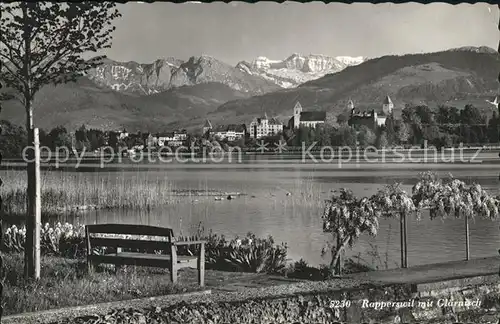 Rapperswil SG Zuerichsee mit Glaernishc Kat. Rapperswil SG