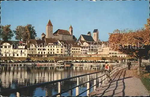 Rapperswil SG Zuerichsee Seebruecke Schloss Kat. Rapperswil SG