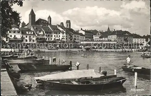 Rapperswil SG Hafen Zuerichsee Boote Kat. Rapperswil SG