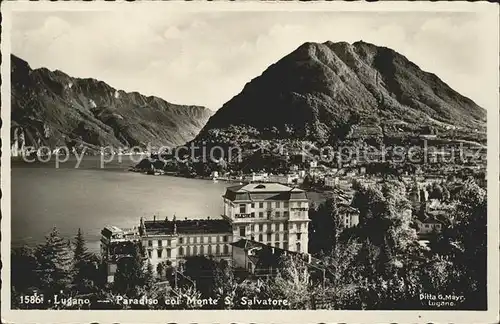 Lugano TI Paradiso col Monte S. Salvatore Kat. Lugano