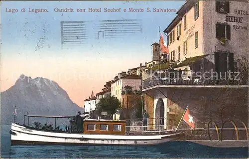 Gandria Lago di Lugano Hotel Seehof e Monte S. Salvatore Boote Kat. Gandria