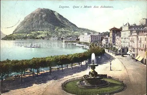 Lugano TI Quai e Monte San Savatore Kat. Lugano