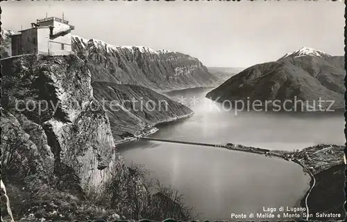 Melide Lago di Lugano Lago Ponte Monte S. Salvatore Kat. Melide