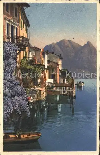 Gandria Lago di Lugano Haeuser am See Kat. Gandria