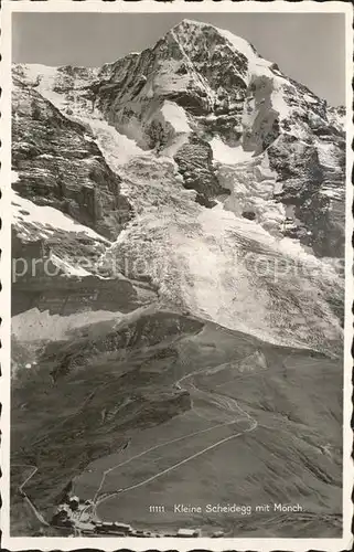 Kleine Scheidegg Wengen mit  Moench Kat. Scheidegg Kleine