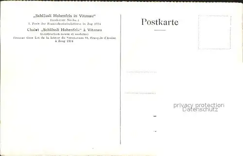 Vitznau Schloessli Hohenfels Kuenstlerkarte Kat. Vitznau